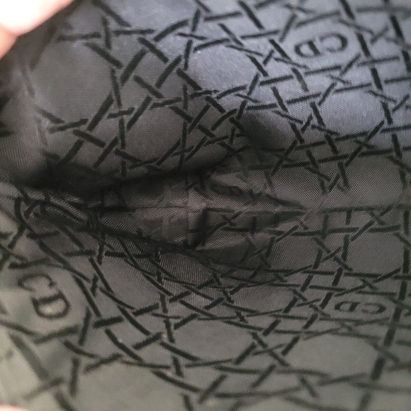 Christian Dior Vintage Leather Black Cosmetic Pouch Bag Zip Around Small Logo - Picture 5 of 12